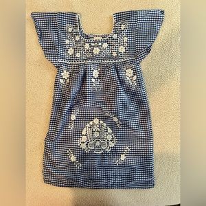 Gingham Hand Embroidered Tunic Dress